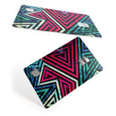Grungy Neon Triangular Zig Zag Shapes - Premium Protective Decal Skin-Kit for the Apple Credit Card