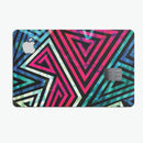 Grungy Neon Triangular Zig Zag Shapes - Premium Protective Decal Skin-Kit for the Apple Credit Card