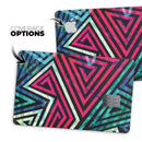 Grungy Neon Triangular Zig Zag Shapes - Premium Protective Decal Skin-Kit for the Apple Credit Card