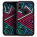 Grungy Neon Triangular Zig Zag Shapes - Skin Kit for the iPhone OtterBox Cases