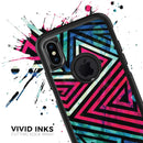 Grungy Neon Triangular Zig Zag Shapes - Skin Kit for the iPhone OtterBox Cases