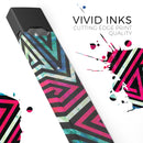 Grungy Neon Triangular Zig Zag Shapes - Premium Decal Protective Skin-Wrap Sticker compatible with the Juul Labs vaping device