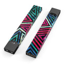Grungy Neon Triangular Zig Zag Shapes - Premium Decal Protective Skin-Wrap Sticker compatible with the Juul Labs vaping device