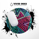 Grungy Neon Triangular Zig Zag Shapes// WaterProof Rubber Foam Backed Anti-Slip Mouse Pad for Home Work Office or Gaming Computer Desk