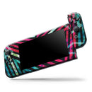 Grungy Neon Triangular Zig Zag Shapes // Skin Decal Wrap Kit for Nintendo Switch Console & Dock, Joy-Cons, Pro Controller, Lite, 3DS XL, 2DS XL, DSi, or Wii - Vinyl Skin Wrap for Nintendo Switch 2, OLED, Lite, Pro Controller, Wii & Classic Handhelds