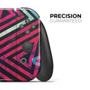 Grungy Neon Triangular Zig Zag Shapes // Skin Decal Wrap Kit for Nintendo Switch Console & Dock, Joy-Cons, Pro Controller, Lite, 3DS XL, 2DS XL, DSi, or Wii - Vinyl Skin Wrap for Nintendo Switch 2, OLED, Lite, Pro Controller, Wii & Classic Handhelds