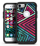 Grungy Neon Triangular Zig Zag Shapes - iPhone 7 or 8 OtterBox Case & Skin Kits