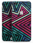 Grungy Neon Triangular Zig Zag Shapes - Skin-kit for the iPhone 8 or 8 Plus