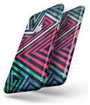 Grungy Neon Triangular Zig Zag Shapes - Skin-kit for the iPhone 8 or 8 Plus