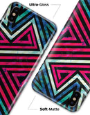 Grungy Neon Triangular Zig Zag Shapes - iPhone X Clipit Case