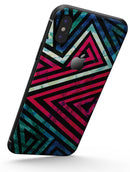 Grungy Neon Triangular Zig Zag Shapes - iPhone X Skin-Kit