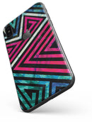 Grungy Neon Triangular Zig Zag Shapes - iPhone X Skin-Kit