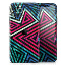 Grungy Neon Triangular Zig Zag Shapes  - Protective Skin Wrap & Decal – Compatible with iPhone SE to iPhone 17 Pro Max (All Models)