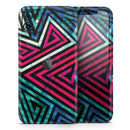 Grungy Neon Triangular Zig Zag Shapes  - Protective Skin Wrap & Decal – Compatible with iPhone SE to iPhone 17 Pro Max (All Models)