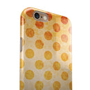 Grungy Orange Polka Dots Over Muted Coral iPhone 6/6s or 6/6s Plus 2-Piece Hybrid INK-Fuzed Case