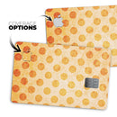 Grungy Orange Polka Dots Over Muted Coral - Premium Protective Decal Skin-Kit for the Apple Credit Card