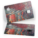 Grungy Orange and Teal Dyed Wood Surface - Premium Protective Decal Skin-Kit for the Apple Credit Card