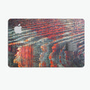 Grungy Orange and Teal Dyed Wood Surface - Premium Protective Decal Skin-Kit for the Apple Credit Card