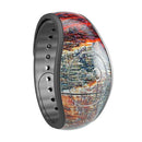 Grungy Orange and Teal Dyed Wood Surface - Decal Skin Wrap Kit for the Disney Magic Band