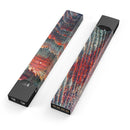 Grungy Orange and Teal Dyed Wood Surface - Premium Decal Protective Skin-Wrap Sticker compatible with the Juul Labs vaping device