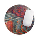 Grungy Orange and Teal Dyed Wood Surface// WaterProof Rubber Foam Backed Anti-Slip Mouse Pad for Home Work Office or Gaming Computer Desk