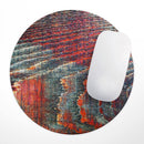 Grungy Orange and Teal Dyed Wood Surface// WaterProof Rubber Foam Backed Anti-Slip Mouse Pad for Home Work Office or Gaming Computer Desk