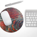 Grungy Orange and Teal Dyed Wood Surface// WaterProof Rubber Foam Backed Anti-Slip Mouse Pad for Home Work Office or Gaming Computer Desk