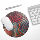 Grungy Orange and Teal Dyed Wood Surface// WaterProof Rubber Foam Backed Anti-Slip Mouse Pad for Home Work Office or Gaming Computer Desk