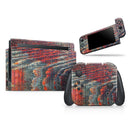 Grungy Orange and Teal Dyed Wood Surface // Skin Decal Wrap Kit for Nintendo Switch Console & Dock, Joy-Cons, Pro Controller, Lite, 3DS XL, 2DS XL, DSi, or Wii - Vinyl Skin Wrap for Nintendo Switch 2, OLED, Lite, Pro Controller, Wii & Classic Handhelds