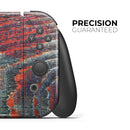 Grungy Orange and Teal Dyed Wood Surface // Skin Decal Wrap Kit for Nintendo Switch Console & Dock, Joy-Cons, Pro Controller, Lite, 3DS XL, 2DS XL, DSi, or Wii - Vinyl Skin Wrap for Nintendo Switch 2, OLED, Lite, Pro Controller, Wii & Classic Handhelds