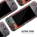 Grungy Orange and Teal Dyed Wood Surface // Skin Decal Wrap Kit for Nintendo Switch Console & Dock, Joy-Cons, Pro Controller, Lite, 3DS XL, 2DS XL, DSi, or Wii - Vinyl Skin Wrap for Nintendo Switch 2, OLED, Lite, Pro Controller, Wii & Classic Handhelds