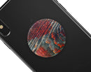 Grungy Orange and Teal Dyed Wood Surface - Skin Kit for PopSockets and other Smartphone Extendable Grips & Stands