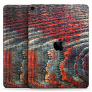 Grungy Orange and Teal Dyed Wood Surface - Full Body Skin Decal for the Apple iPad Pro 12.9", 11", 10.5", 9.7", Air or Mini (All Models Available)
