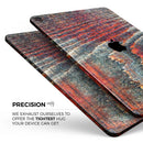 Grungy Orange and Teal Dyed Wood Surface - Full Body Skin Decal for the Apple iPad Pro 12.9", 11", 10.5", 9.7", Air or Mini (All Models Available)