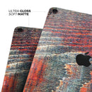Grungy Orange and Teal Dyed Wood Surface - Full Body Skin Decal for the Apple iPad Pro 12.9", 11", 10.5", 9.7", Air or Mini (All Models Available)