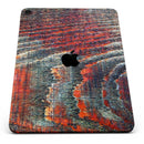 Grungy Orange and Teal Dyed Wood Surface - Full Body Skin Decal for the Apple iPad Pro 12.9", 11", 10.5", 9.7", Air or Mini (All Models Available)