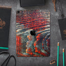 Grungy Orange and Teal Dyed Wood Surface - Full Body Skin Decal for the Apple iPad Pro 12.9", 11", 10.5", 9.7", Air or Mini (All Models Available)