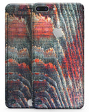 Grungy Orange and Teal Dyed Wood Surface - Skin-kit for the iPhone 8 or 8 Plus