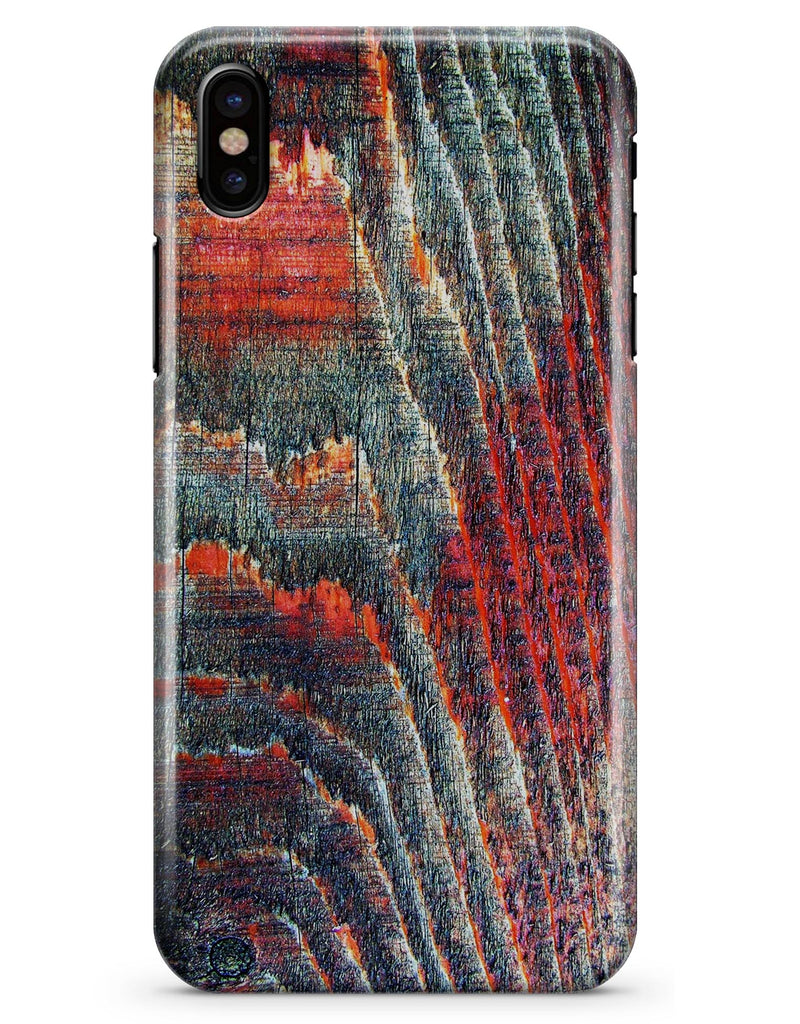Grungy Orange and Teal Dyed Wood Surface - iPhone X Clipit Case