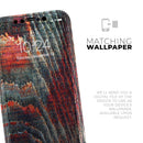 Grungy Orange and Teal Dyed Wood Surface  - Protective Skin Wrap & Decal – Compatible with iPhone SE to iPhone 17 Pro Max (All Models)