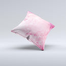 Grungy Pink Painted Swirl Pattern ink-Fuzed Decorative Throw Pillow
