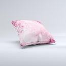Grungy Pink Painted Swirl Pattern ink-Fuzed Decorative Throw Pillow
