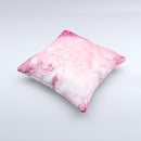 Grungy Pink Painted Swirl Pattern ink-Fuzed Decorative Throw Pillow