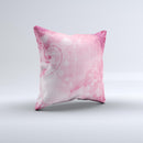Grungy Pink Painted Swirl Pattern ink-Fuzed Decorative Throw Pillow