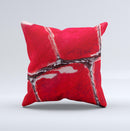 Grungy Red Scale Texture Ink-Fuzed Decorative Throw Pillow