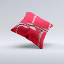 Grungy Red Scale Texture Ink-Fuzed Decorative Throw Pillow