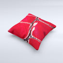 Grungy Red Scale Texture Ink-Fuzed Decorative Throw Pillow