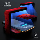 Grungy Red Scratched Surface UV Germicidal Sanitizing Sterilizing Wireless Smart Phone Screen Cleaner + Charging Station
