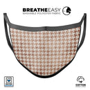 Grungy Tangerine Houndstooth Pattern - Made in USA Mouth Cover Unisex Anti-Dust Cotton Blend Reusable & Washable Face Mask with Adjustable Sizing for Adult or Child