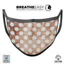 Grungy Tangerine with White Polka Dots  - Made in USA Mouth Cover Unisex Anti-Dust Cotton Blend Reusable & Washable Face Mask with Adjustable Sizing for Adult or Child